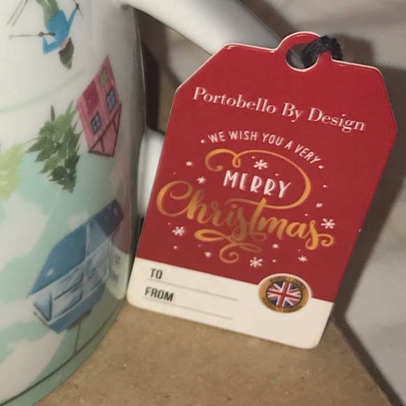 Portobello Christmas Holiday Mug Winter Skiing Scene England 20 oz. - Picture 7 of 7